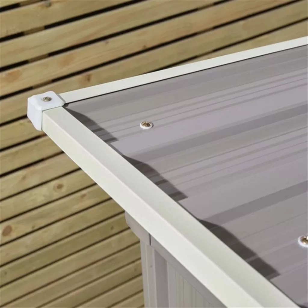 8 x 4 Deluxe Ironwood Metal Pent Shed – Single Door & Foundation Kit – Light Grey product image