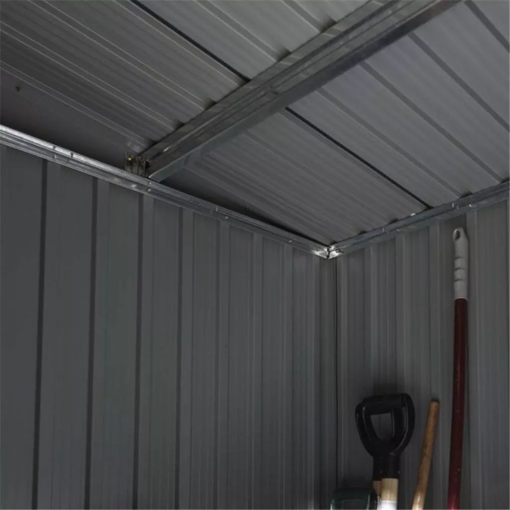 8 x 4 Deluxe Ironwood Metal Pent Shed – Single Door, Assembly & Foundation Kit – Dark Grey product image